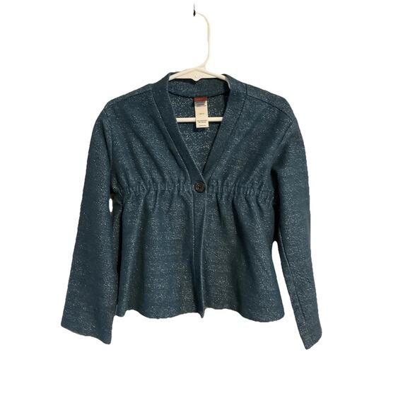 Tea Girls Cardigan Sweater Teal Size 5 - Picture 1 of 2